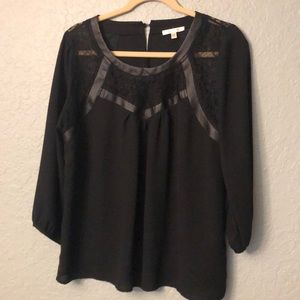 Skies are blue black lace top